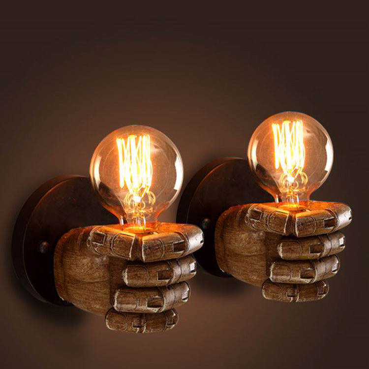 Retro Fist Resin Wall Lamp Loft