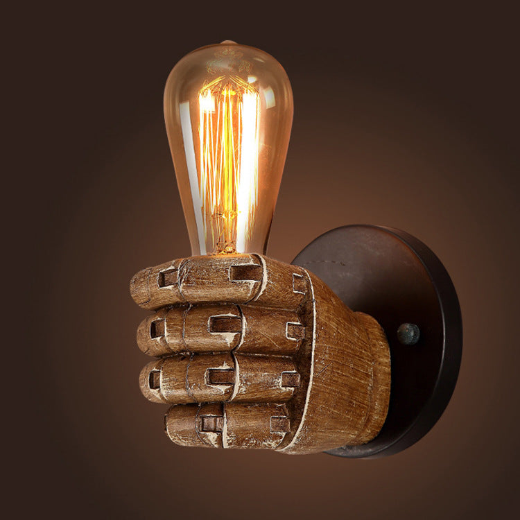 Retro Fist Resin Wall Lamp Loft